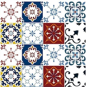 Kit 10 Rolos Papel De Parede Adesivo Azulejo Brancoazul 3,0M