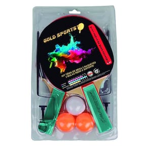 Kit tênis de Mesa Gold Sports Advance - 2 raques 3 bolas rede e suporte