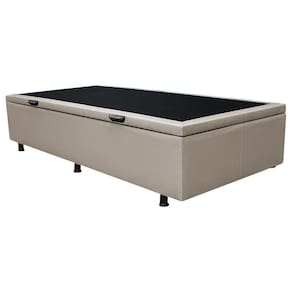 Base Box Baú para Cama Solteiro 88x188cm Liz S05 Sintético Bege - Mpozenato