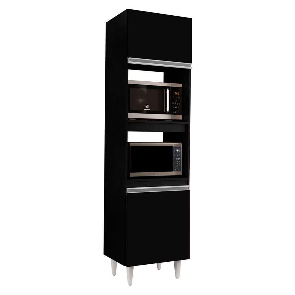 Paneleiro Torre Quente Para Cozinha 02S Ruth Preto 56Cm