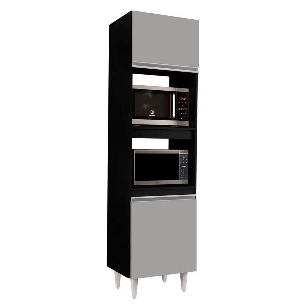 Paneleiro Torre Quente 02S Ruth 56Cm Preto Cinza