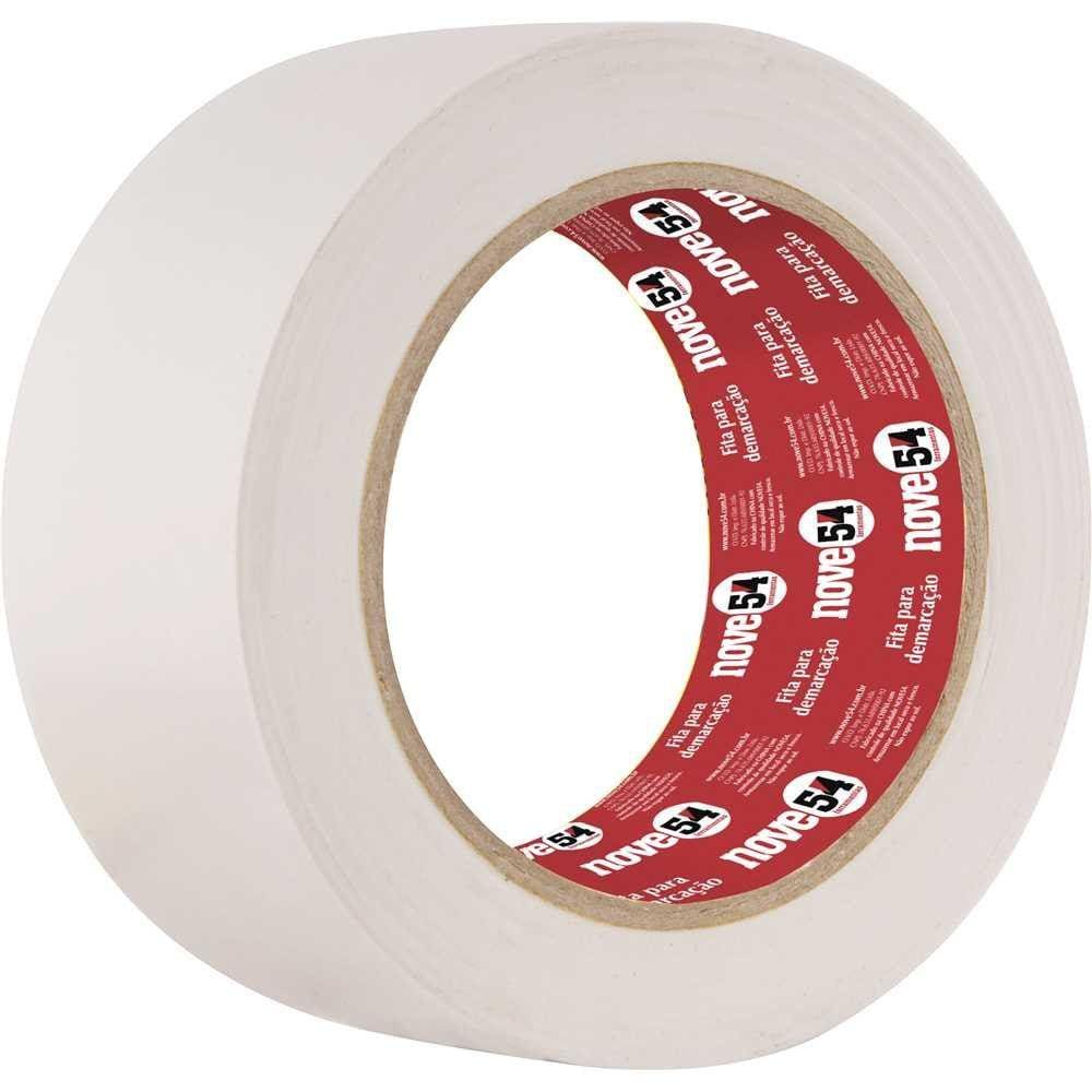 Kit 10 Fitas Adesivas Para Demarcação De Solo 48mm X 30m Branca