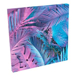 Quadro Decorativo Tela Borda Infinita Tropical Neon