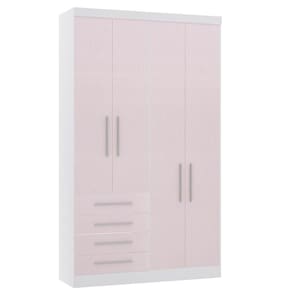 Guarda Roupa Modulado 134,50cm 4 Portas e 4 Gavetas Alpes Luciane Móveis