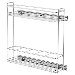 Porta Tempero Aramado Deslizante para Armário Cozinha 44,5x12x37,5cm Aço Cromado