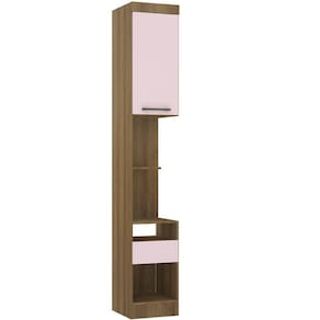 Mesa de Cabeceira Alta 38cm 1 Porta e 1 Gaveta Paris Luciane Móveis