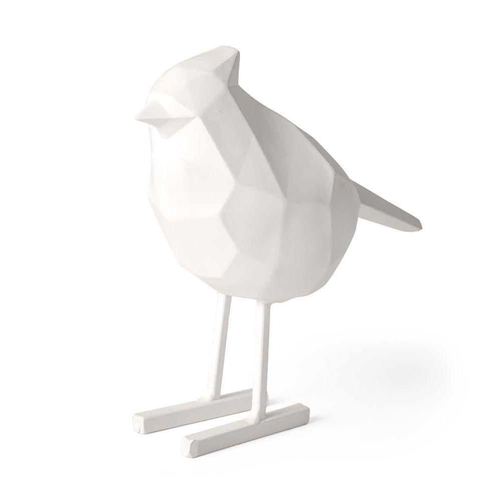 Escultura Decorativa Pássaro em Poliresina Branco 17cm 16322 Mart