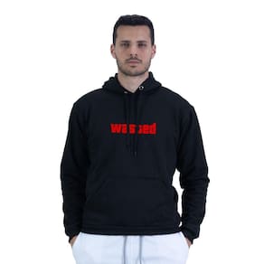 Moletom de Frio Inverno Masculino Algodao Wasted Bolso Canguru Capuz Ajustavel