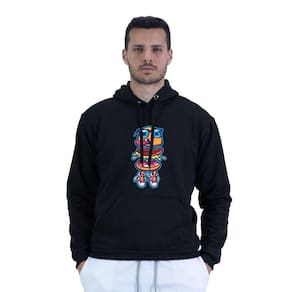 Moletom Masculino Algodao Estampa Engraçada Hamburguer Desmembrado Bolso Canguru Capuz Ajustavel