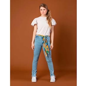 Calça Jeans Com Cinto Jeito De Criança Ref: 5381 12/18