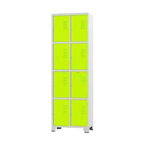 Armário Roupeiro De Aço Para Vestiário 8 Portas Locker Verde