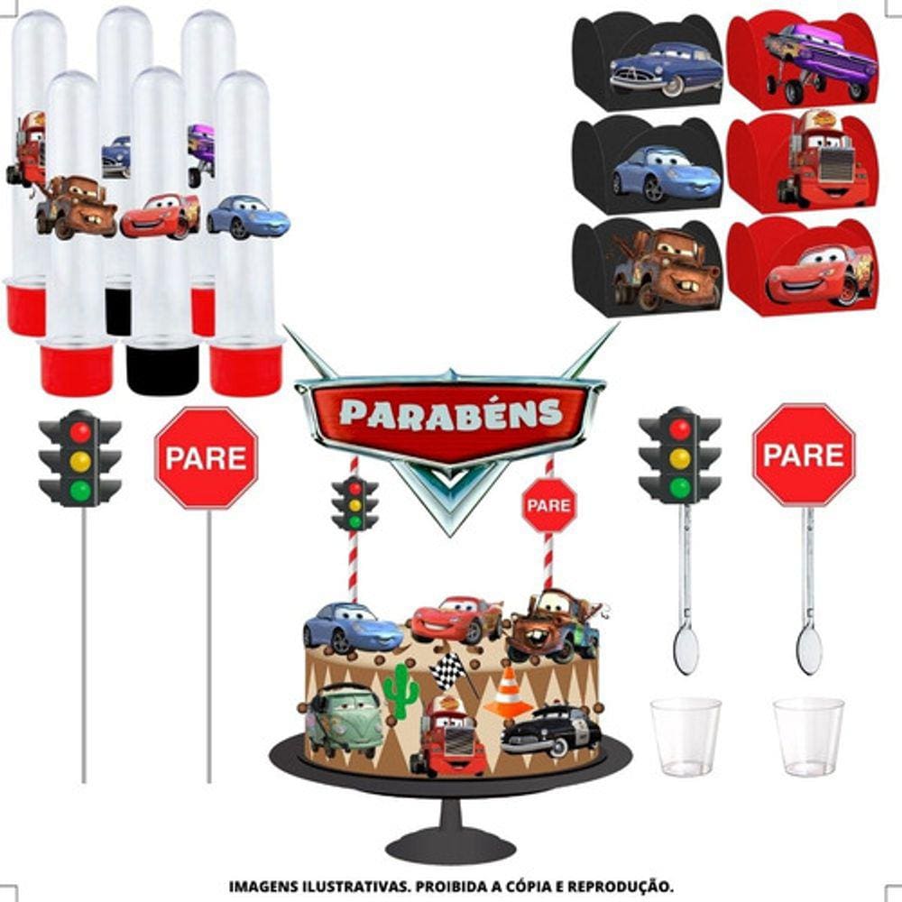 Kit Festa #kf Carros Forminha Tubete Topper
