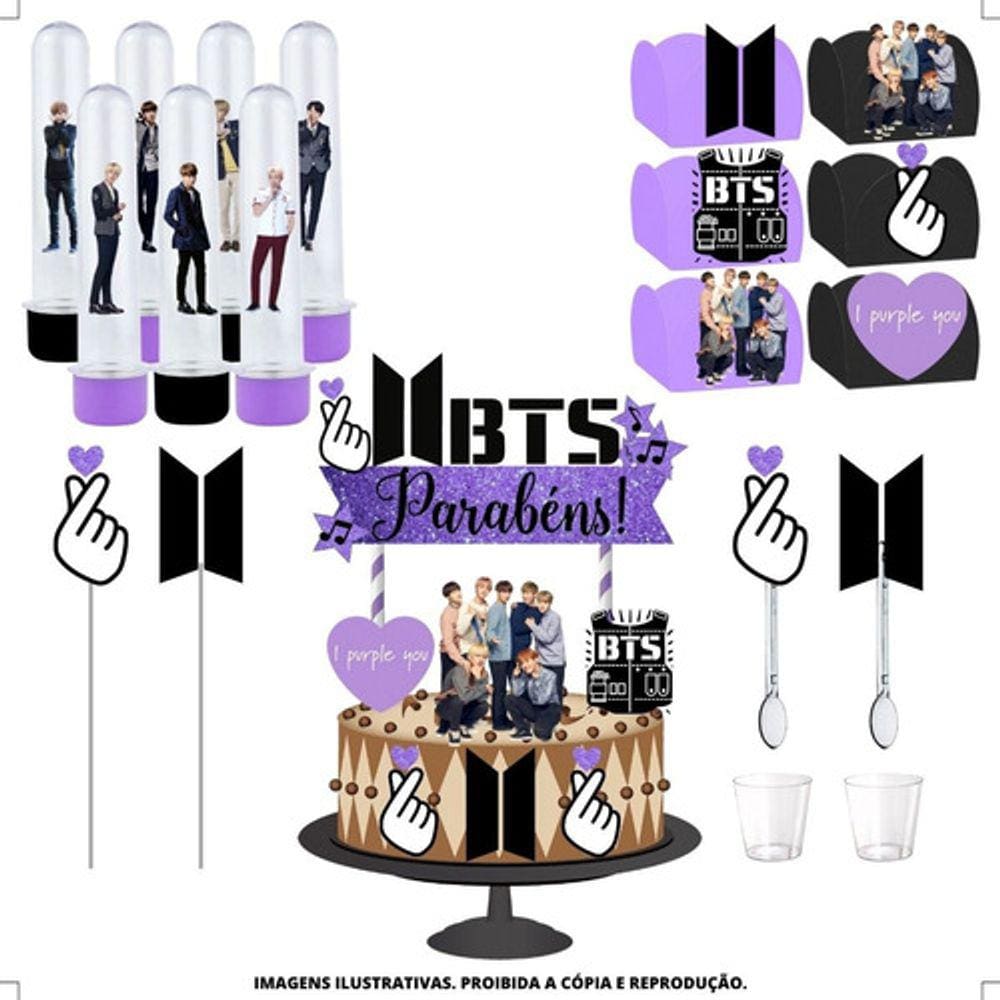 Kit Festa #kf Bts Forminha Tubete Topper