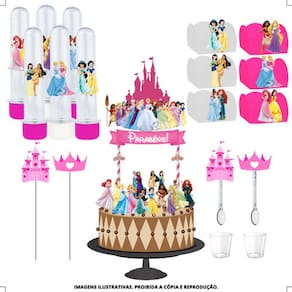 Kit Festa #kf Princesas Disney Forminha Tubete Topper