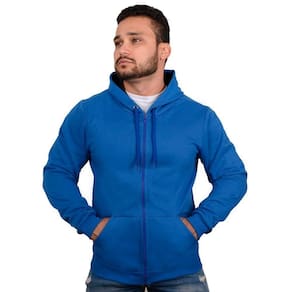 Moletom Masculino Conguru Ziper Liso Inverno Confort Azul