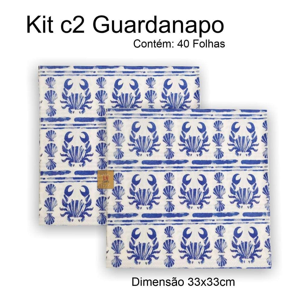 Kit c2 Pc de Guardanapo Papel Decorado Festa Decoupage 33x33cm