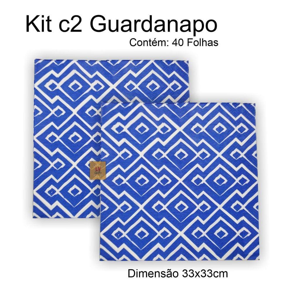 Kit c2 Pc de Guardanapo Papel Decorado Festa Decoupage 33x33cm