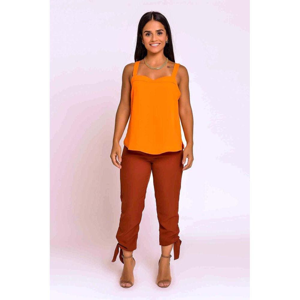 Blusa Alças Finas Em  Viscose.