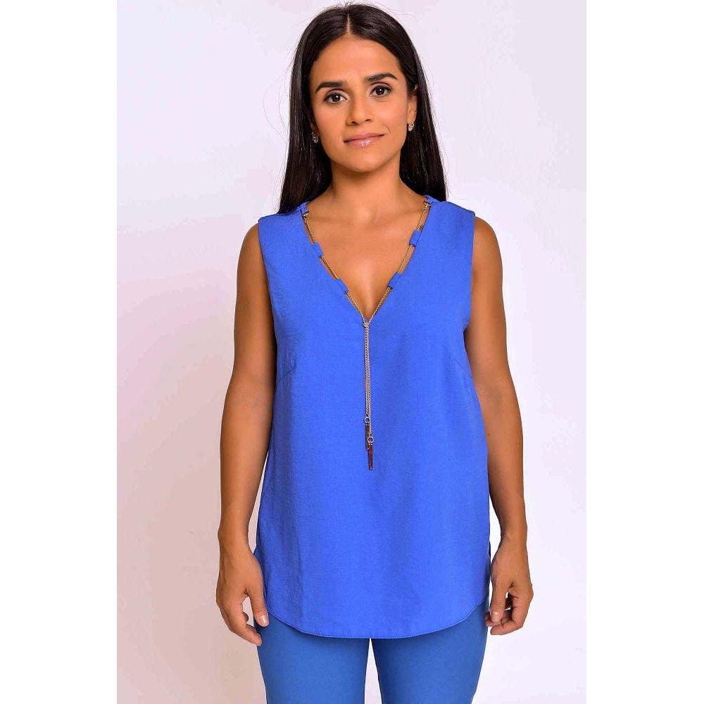 Blusa Regata Em Viscose.