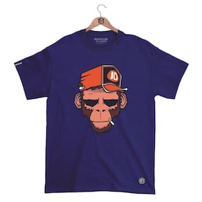 Camiseta Máfia club Gola Redonda Estampa MONKEY Streetwear fio 30.1 Penteado.