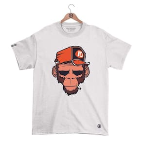 Camiseta Máfia club Gola Redonda Estampa MONKEY Streetwear fio 30.1 Penteado.