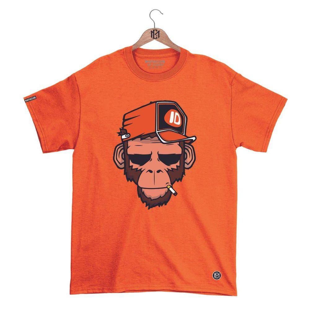 Camiseta Máfia club Gola Redonda Estampa MONKEY Streetwear fio 30.1 Penteado.