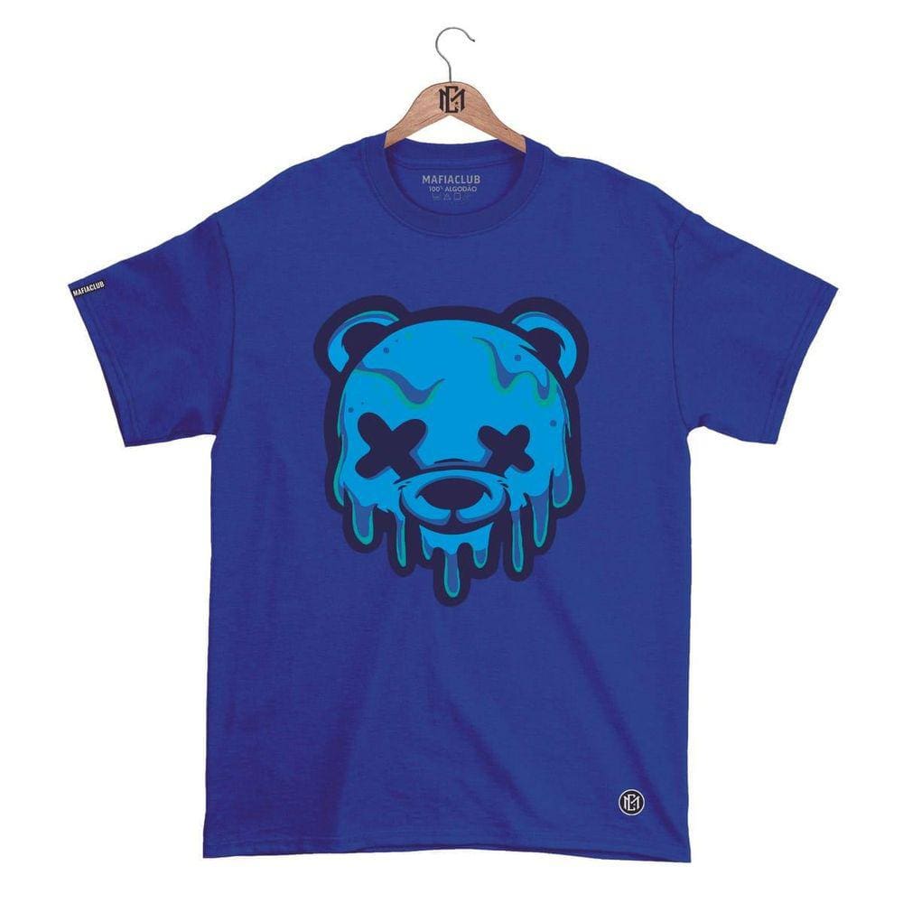 Camiseta Máfia club Gola Redonda Estampa URSO XX 2 Streetwear fio 30.1 Penteado.