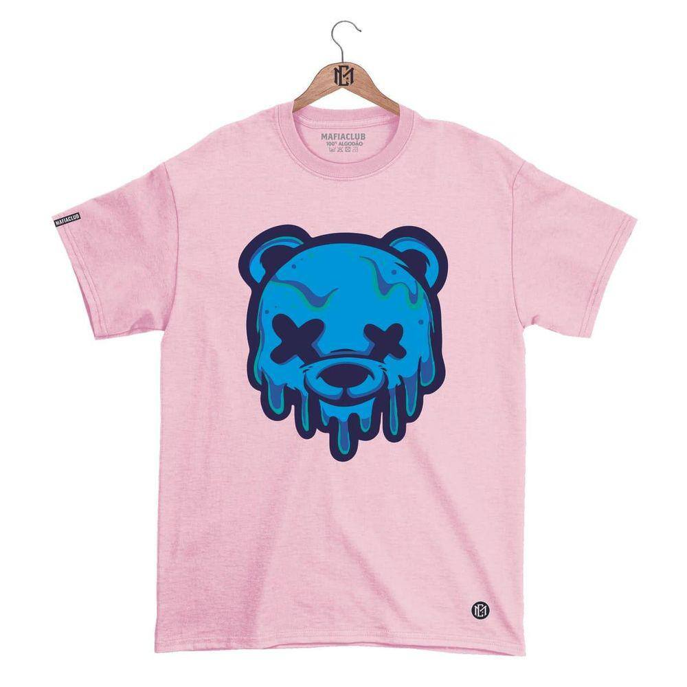 Camiseta Máfia club Gola Redonda Estampa URSO XX 2 Streetwear fio 30.1 Penteado.