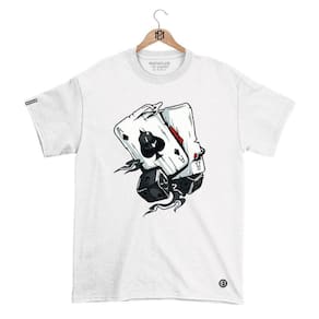 Camiseta Mafiaclub Gola Redonda Estampa BARALHO Streetwear fio 30.1 Penteado.
