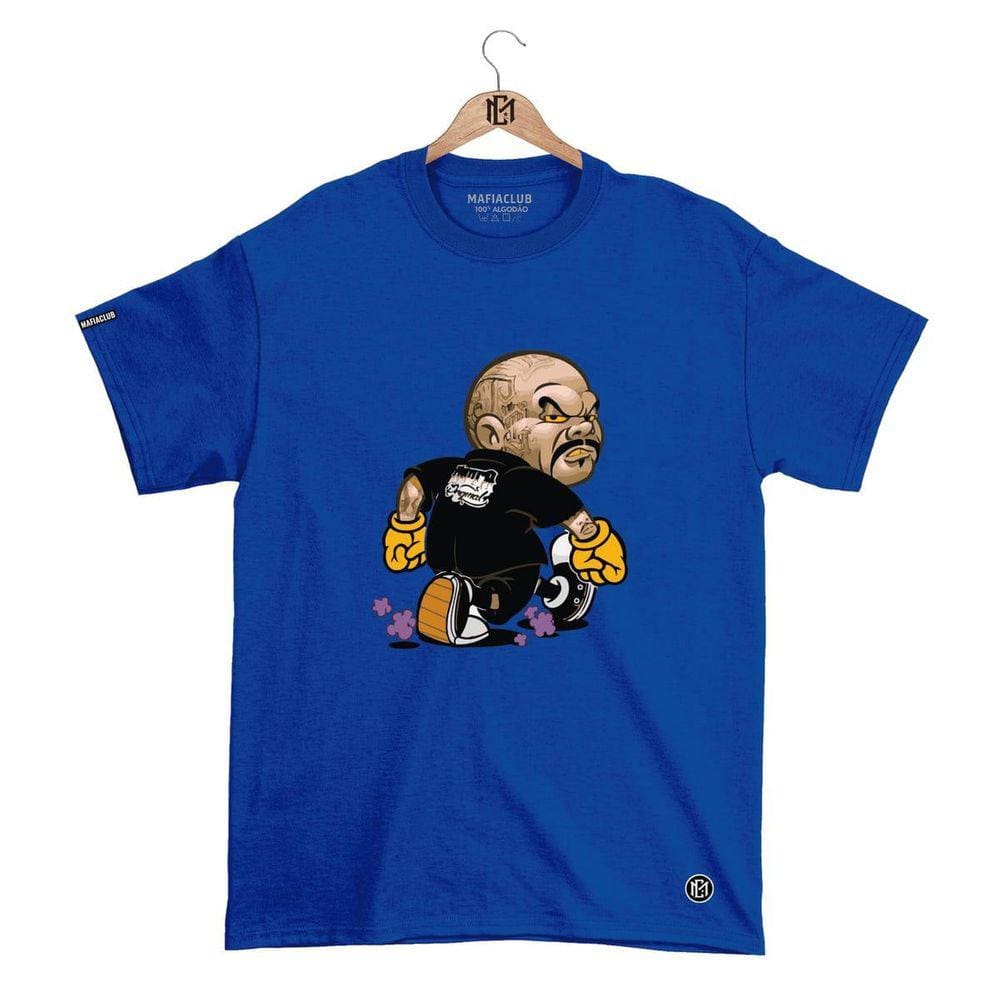 Camiseta Mafiaclub Gola Redonda Estampa LUTADOR Streetwear fio 30.1 Penteado