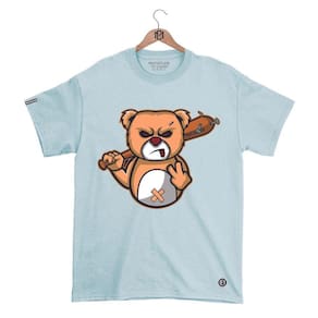 Camiseta Máfiaclub Gola Redonda Estampa URSO BRABO Streetwear fio 30.1 Penteado.