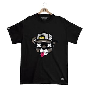 Camiseta Mafiaclub Gola Redonda Estampa URSO l Streetwear fio 30.1 Penteado