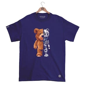 Camiseta Máfiaclub Gola Redonda Estampa URSO ROBO Streetwear fio 30.1 Penteado.