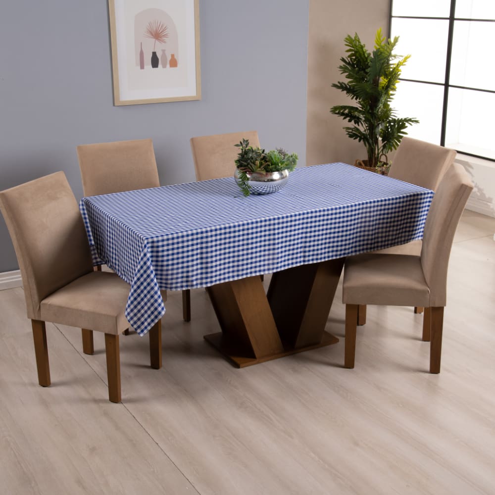 Toalha de Mesa Brisa Xadrez 8 Lugares 1 Pç