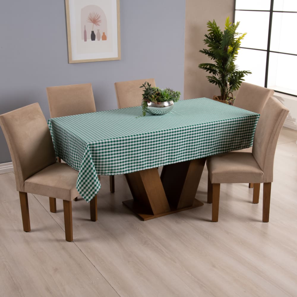 Toalha de Mesa Brisa Xadrez 8 Lugares 1 Pç