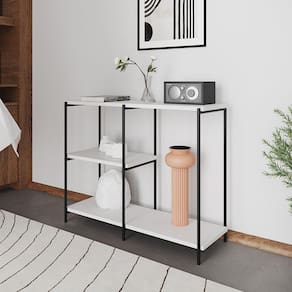 Aparador Industrial Artesania Preto e Branco 95cm