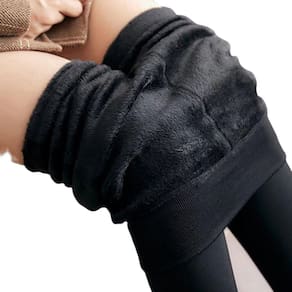 Meia Calça Feminina Térmica Translucida Legging Forrada C Pé