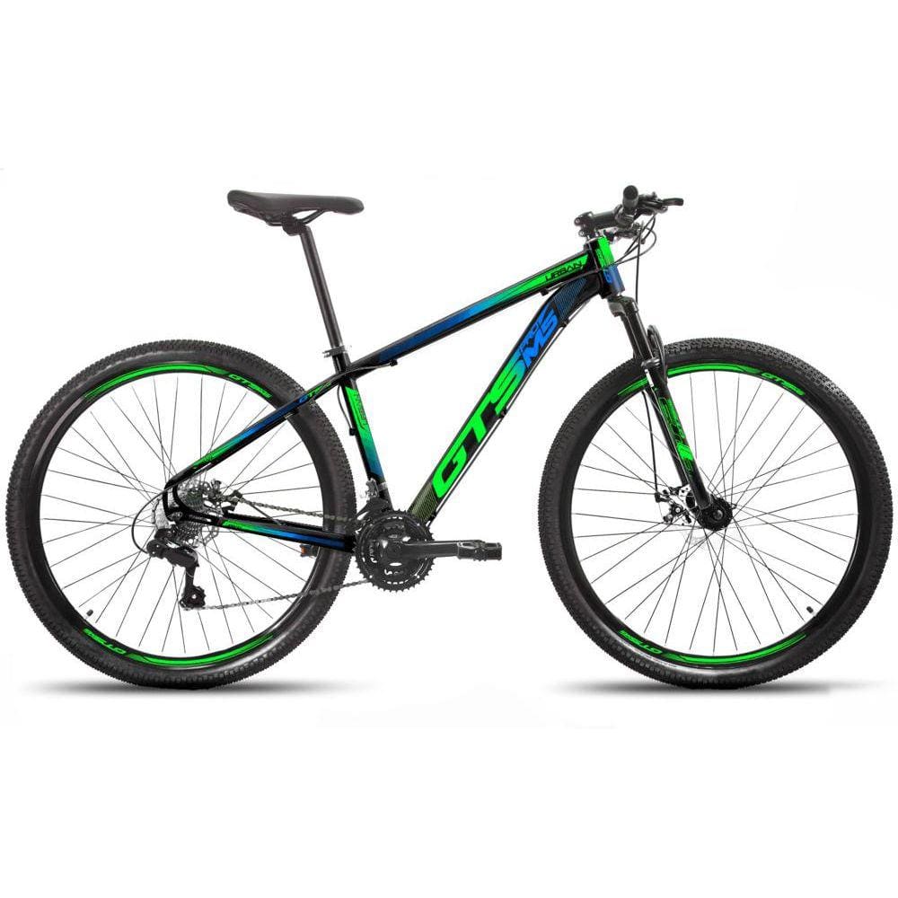 Bicicleta Gts Pro M5 Urban Aro 29 Susp. Dianteira 21 Marchas - Azul/verde