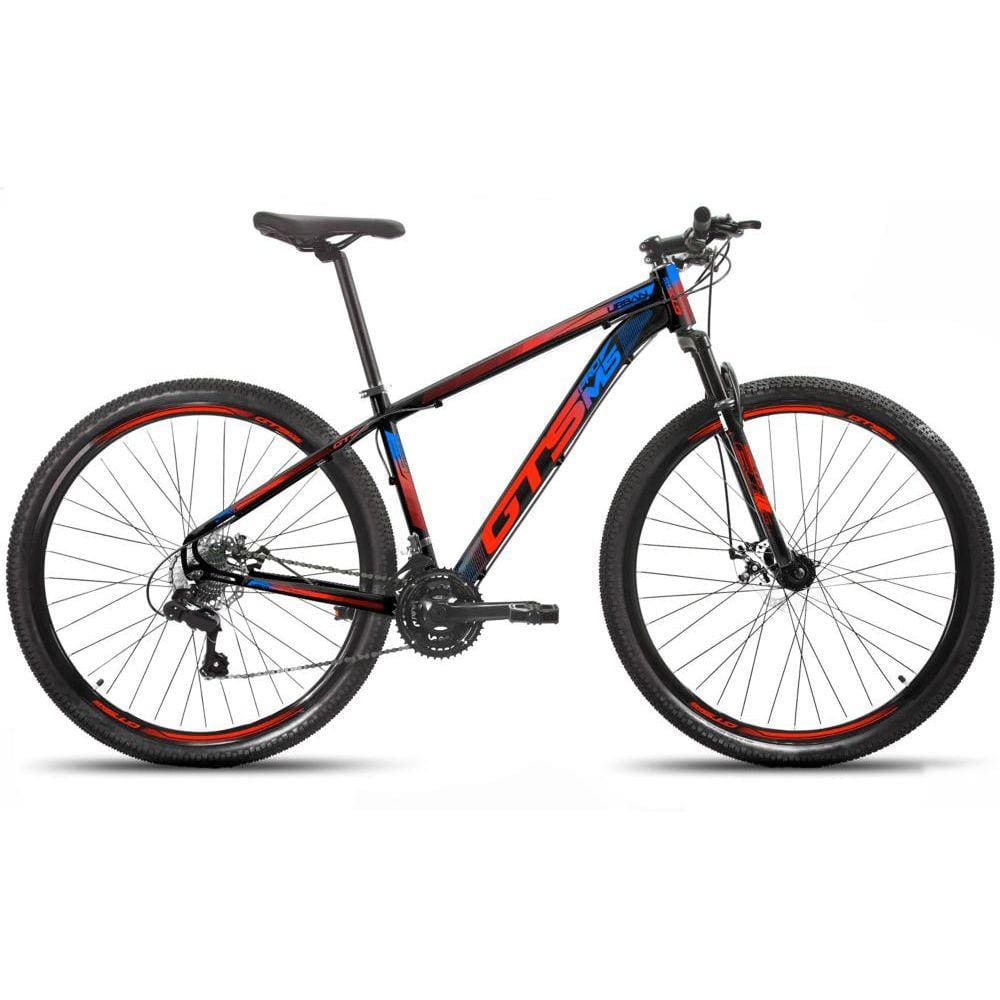 Bicicleta Gts Pro M5 Urban Aro 29 Susp. Dianteira 21 Marchas - Azul/vermelho