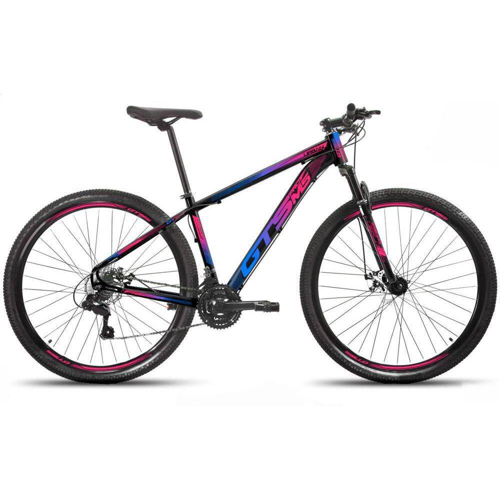 Bicicleta Gts Pro M5 Urban Aro 29 Susp. Dianteira 21 Marchas - Azul/rosa