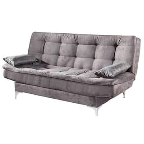 Sofá Cama Casal Agatha com Encosto Reclinável Cor Cinza