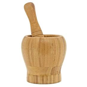 Pilão de Bambu com Socador Ecokitchen 13x2,5 cm Mimo Style