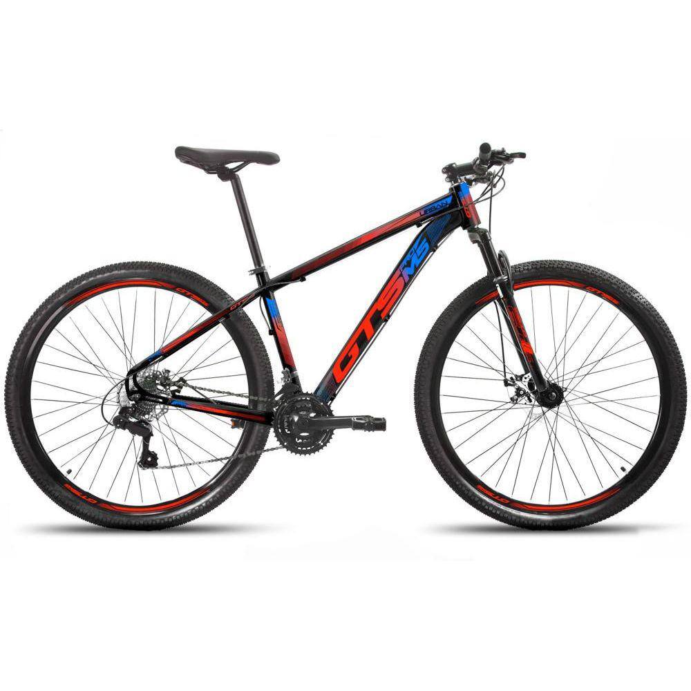 Bicicleta Gts Pro M5 Urban T21 Aro 29 Susp. Dianteira 24 Marchas - Preto/vermelho