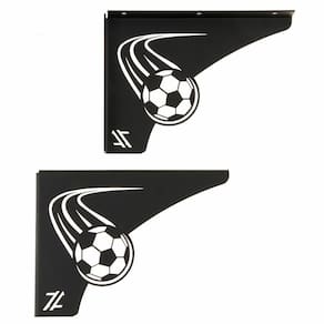 Par Mãos Francesas Pretas Decorativas 20cm Futebol Bola Rápida Aço