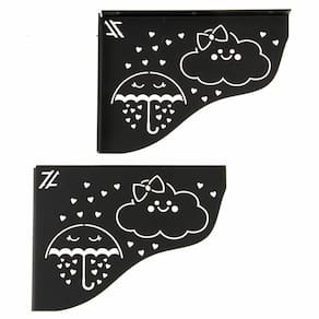 Par Mãos Francesas Pretas Decorativas Aço 20cm Chuva de Bençãos Zarg