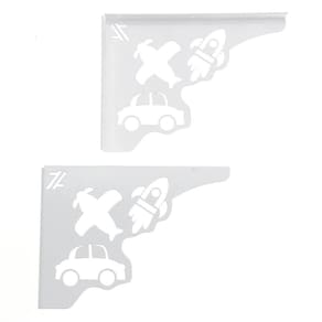 Par Mãos Francesas Ornamentada Decorativa 20cm Menino Carro e Avião Branco Aço