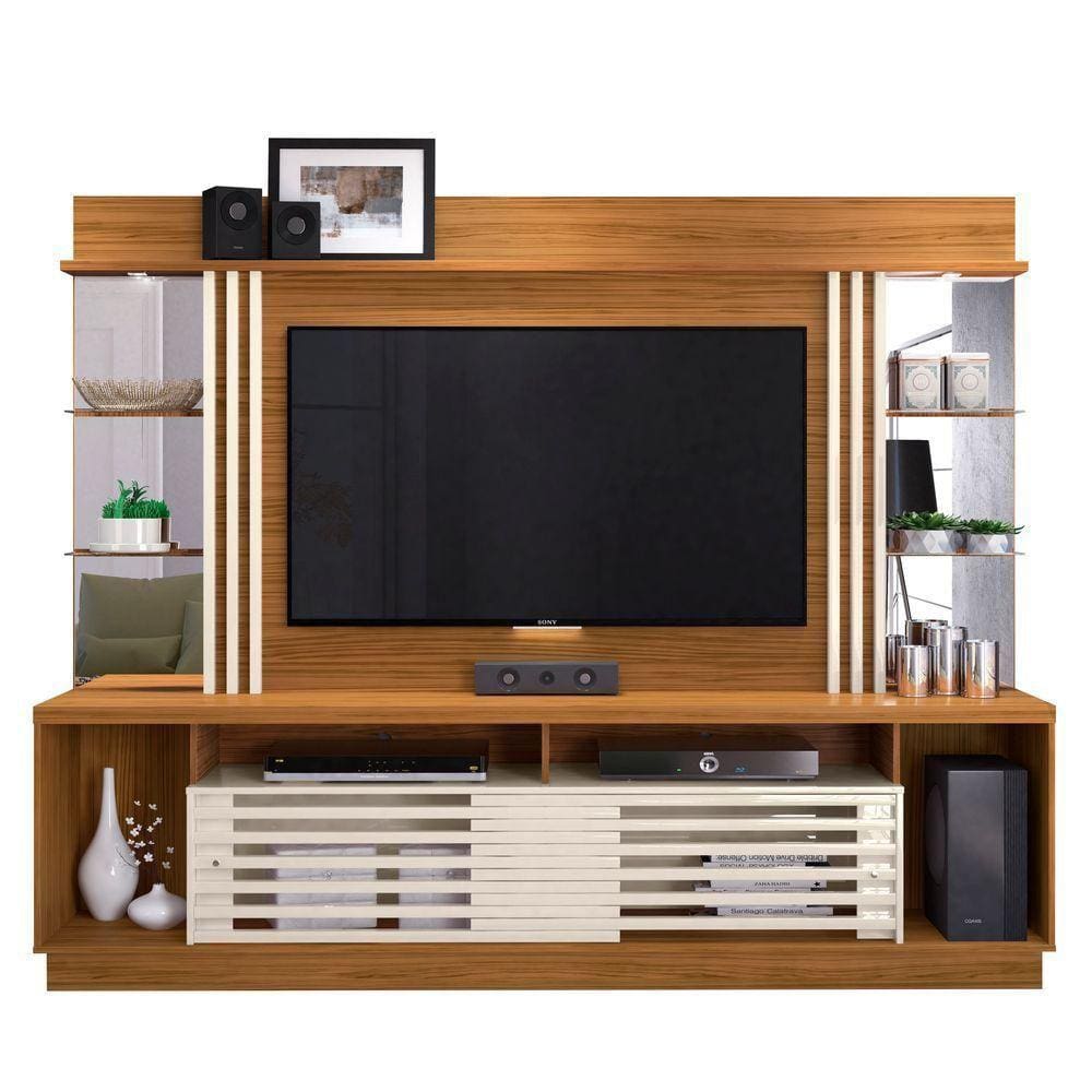 Estante Home Gisele Tv Até 55 Naturale Off White Qualé Qualé