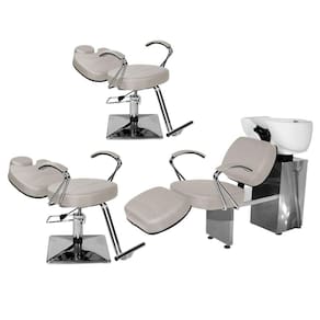 Kit Salão Topázio 2 Cadeiras Recl Base Quadrada + Lavatório C/Ap BrancoFacto