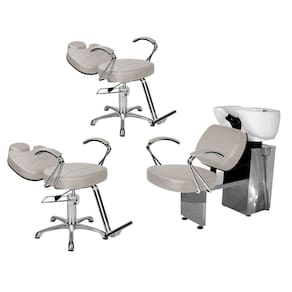Kit Salão Topázio 2 Cadeiras Recl Base Estrela + Lavatório Branco Facto