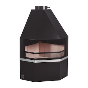 Lareira De Canto Grande C Kit Instalação Preto Fornos Pinhal